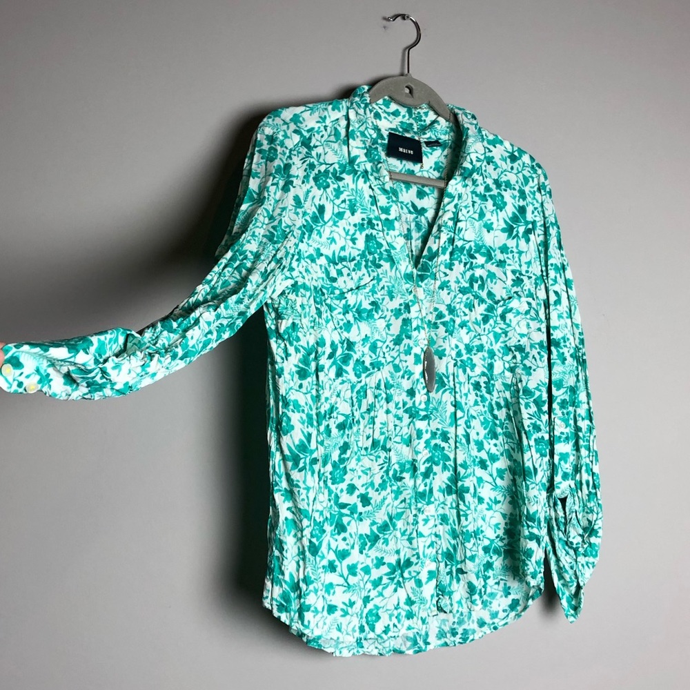 Anthropologie Maeve floral button down blouse